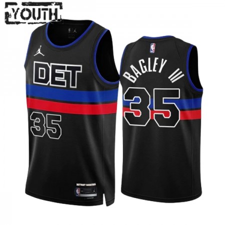Detroit Pistons Marvin Bagley III 35 Jordan 2022-23 Statement Edition Musta Lasten Pelipaidat Swingman